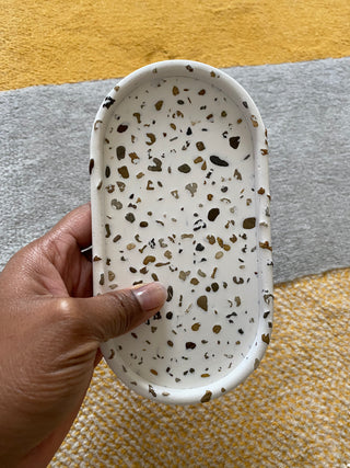 Amber stoned terrazzo tray